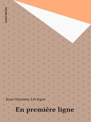 cover image of En première ligne